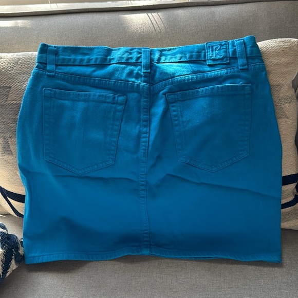 RALPH LAUREN Jean short skirt wash turquoise size 27 NWT - Picture 6 of 12